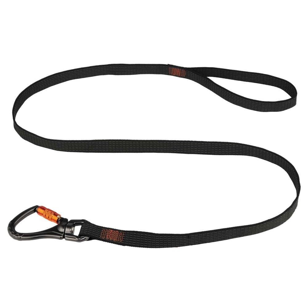 Squids Ergodyne Squids 3129 Cordón de herramientas con doble bloqueo y mosquetón giratorio simple de 40 lbs, negro, estándar 19137