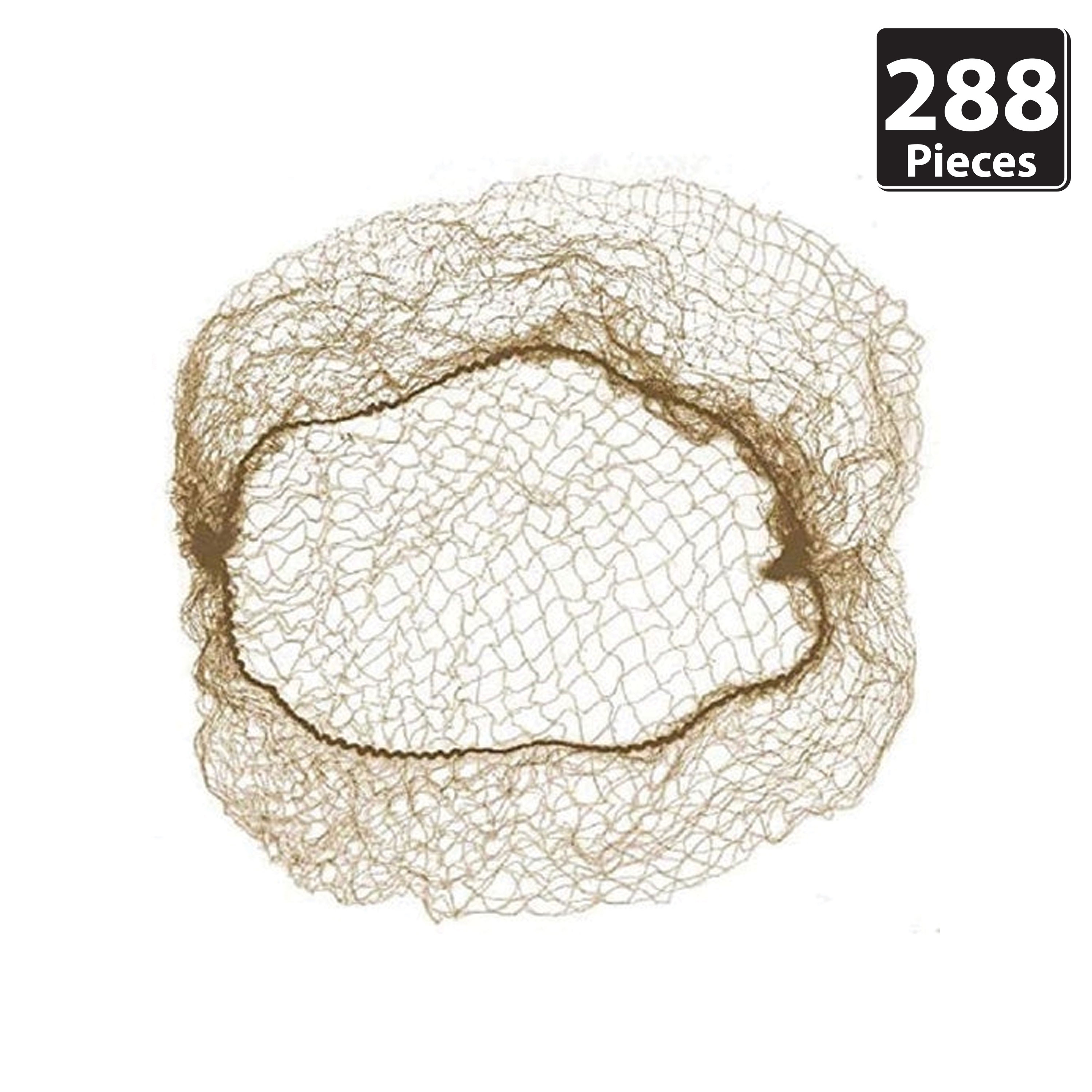 Redes para el cabello BISON LIFE de 22 pulgadas, Valentina Invisible en color castaño claro, transpirables, ligeras, paquete de 288 unidades KC-ES-22DH-9LBR-288