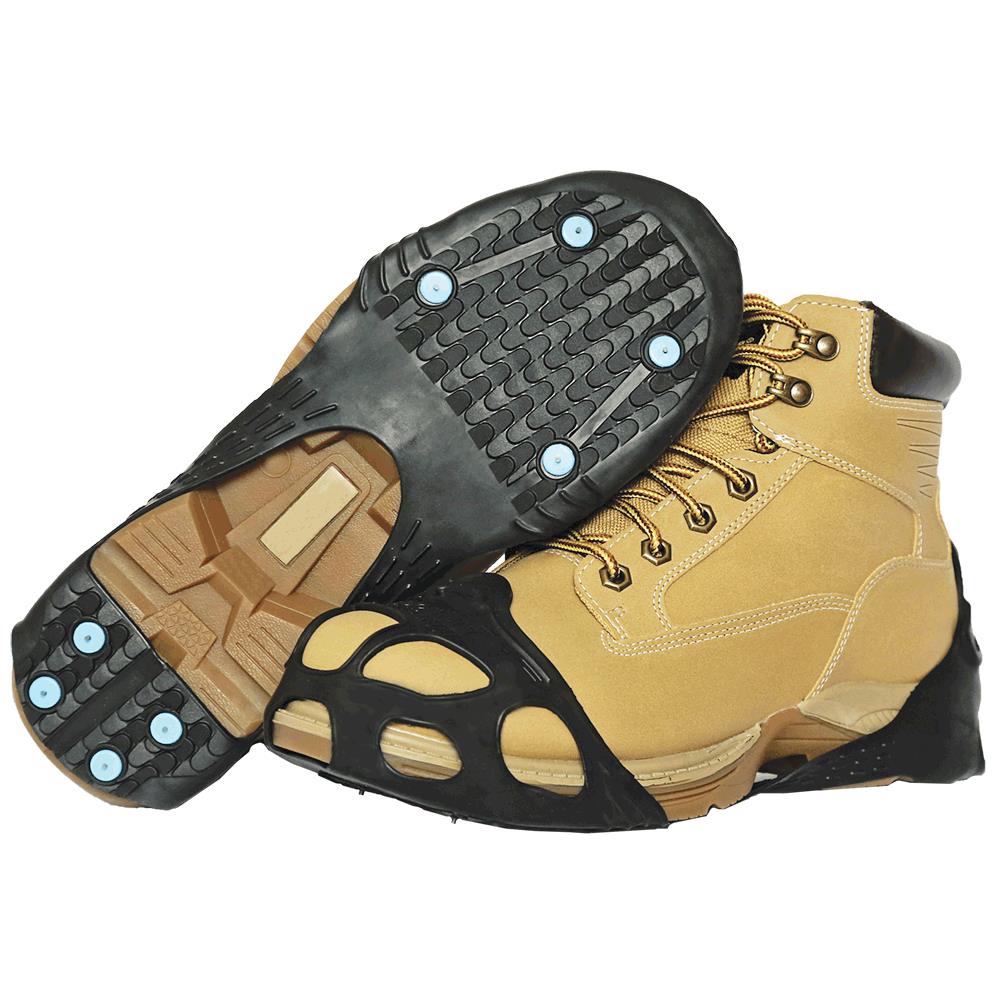 Ayuda de tracción para calzado industrial de uso general con 8 puntas de carburo de tungsteno "Ice Diamond", patrón de agarre "Pulse Grip", de goma, color negro, unisex, talla XL V3550370-XL