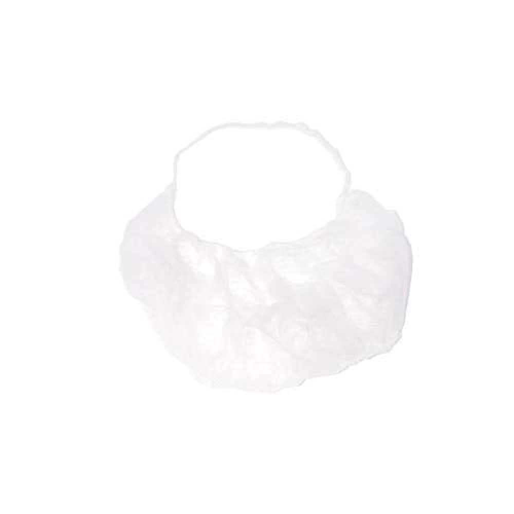 BISON LIFE Protector Desechable para Barba de Polipropileno Resistente, Blanco, 18 Pulgadas, Sin Látex, Transpirable, Ajuste Seguro, No Tejido, Paquete de 200 SH-MS-BP-14W-100-200