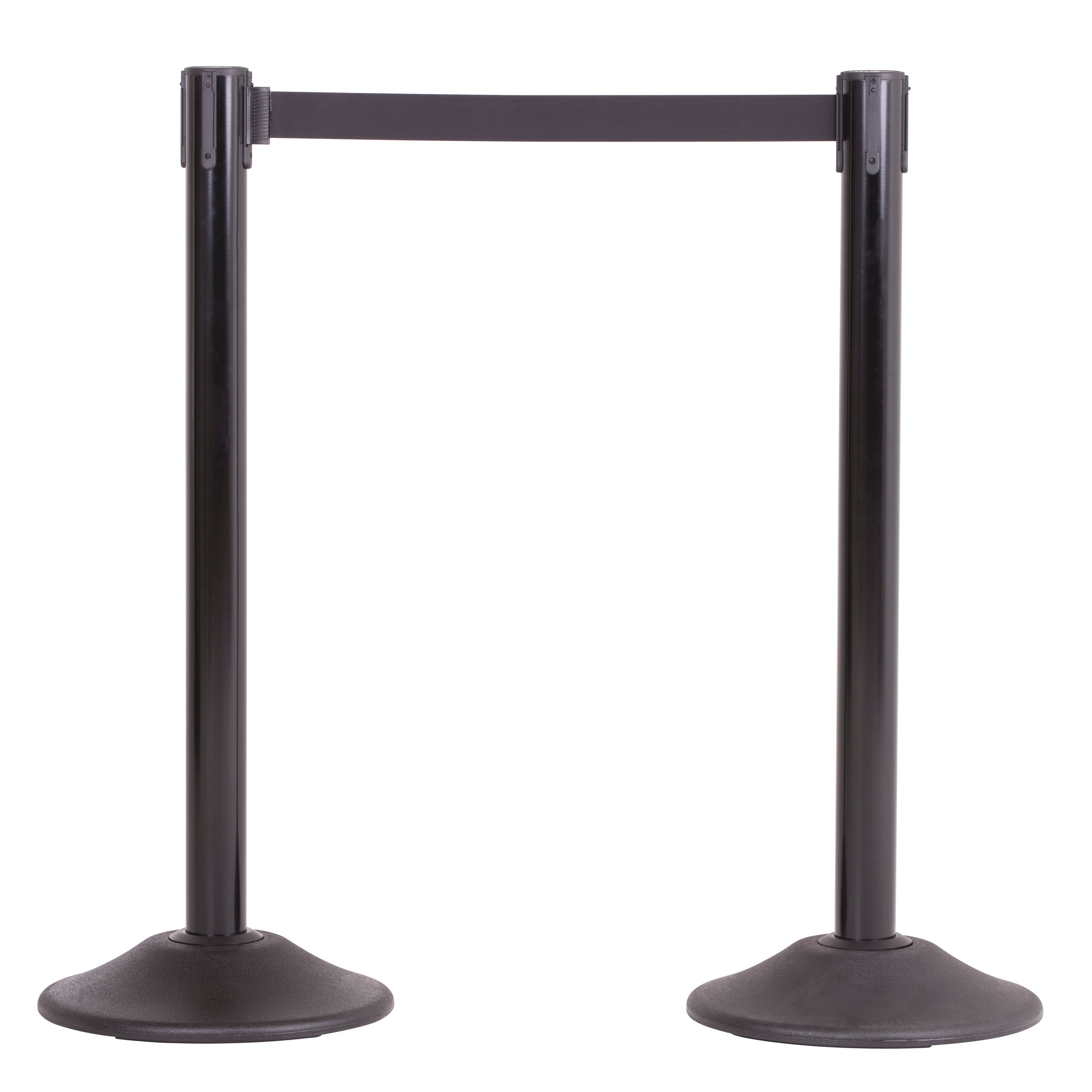 Poste de acero negro US Weight con cinta retráctil negra de 13 pies U2102EXT