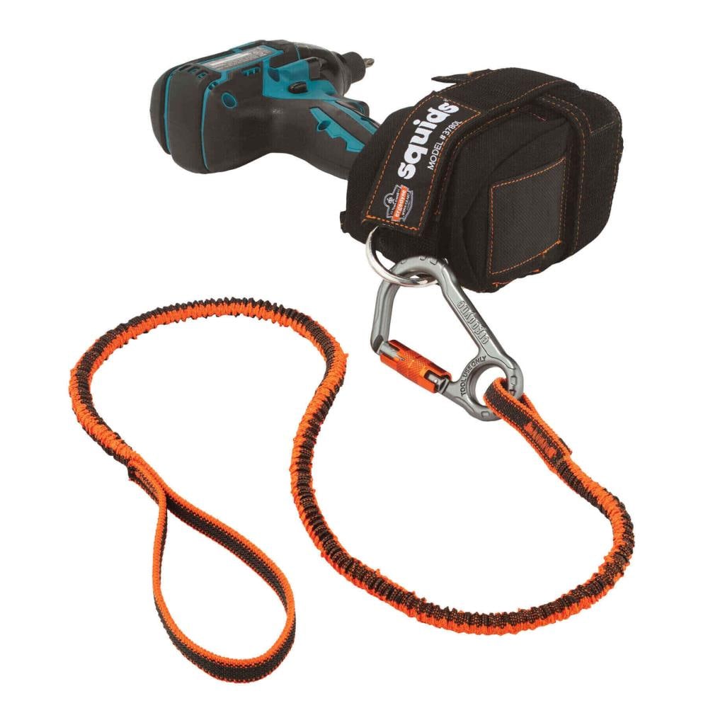 Squids Ergodyne Squids 3108f(x) Traba Herramientas con Mosquetón de Seguridad - 15lbs, Naranja y Gris, Modelo Estándar 19808