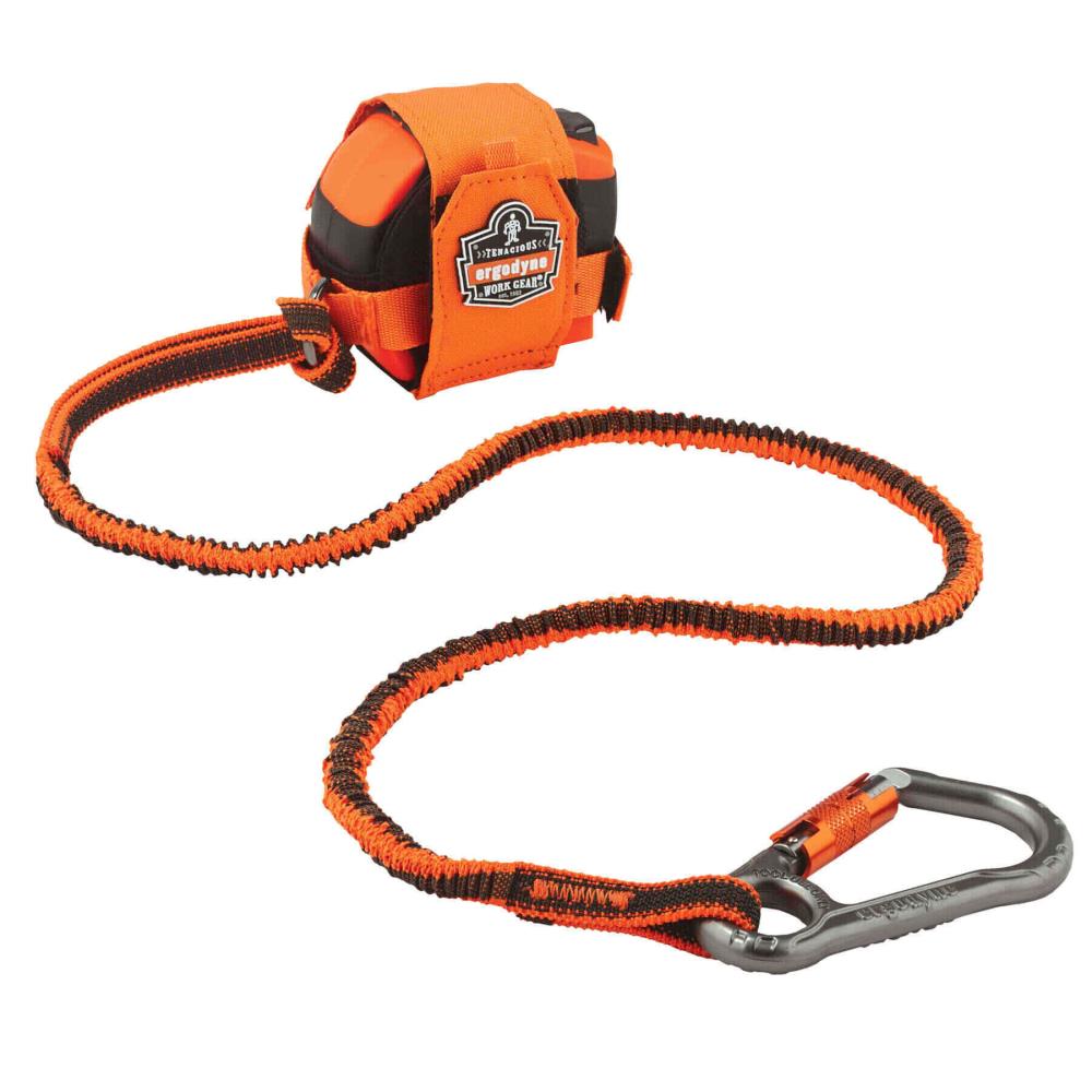 Squids Ergodyne Squids 3108f(x) Traba Herramientas con Mosquetón de Seguridad - 15lbs, Naranja y Gris, Modelo Estándar 19808