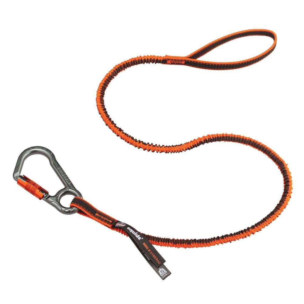Squids Ergodyne Squids 3108f(x) Traba Herramientas con Mosquetón de Seguridad - 15lbs, Naranja y Gris, Modelo Estándar 19808