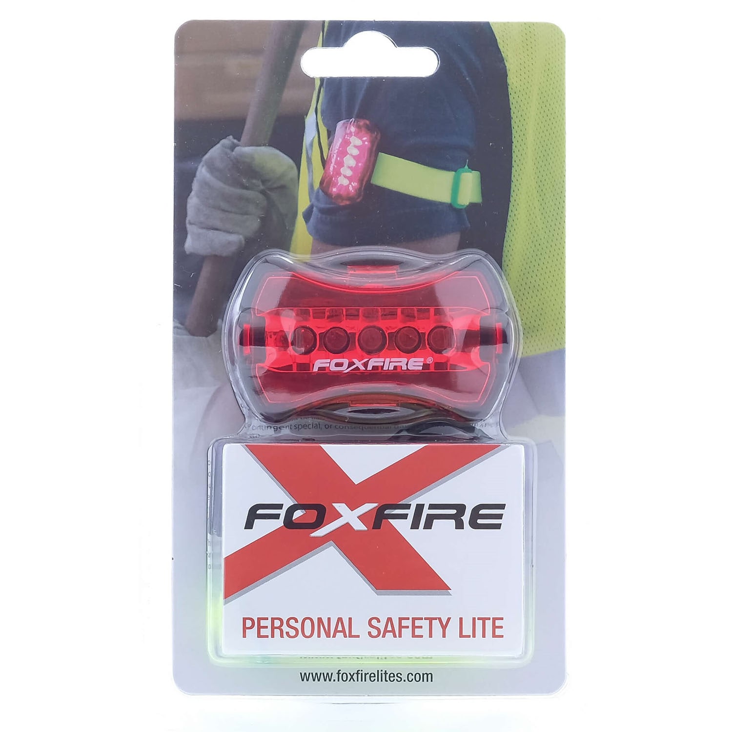 Luz de seguridad personal Foxfire Foxfire es esencial para aquellos que trabajan o juegan en un entorno de poca luz. Visible a más de 1/2 milla, esta luz cuenta con 6 modos de funcionamiento e incluye una banda elástica para el brazo y un soporte para poste. 7005320