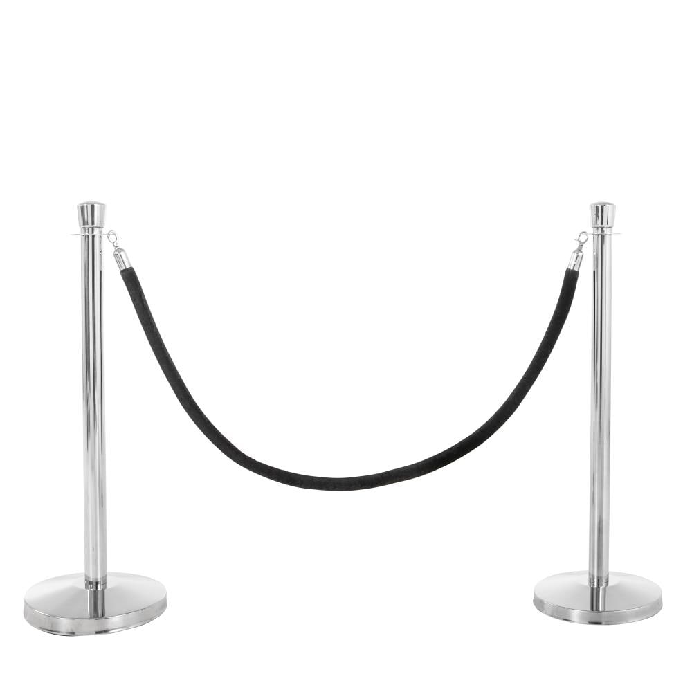 Postes restringidos Premier de cromo de US Weight con cuerda de terciopelo negro U2140