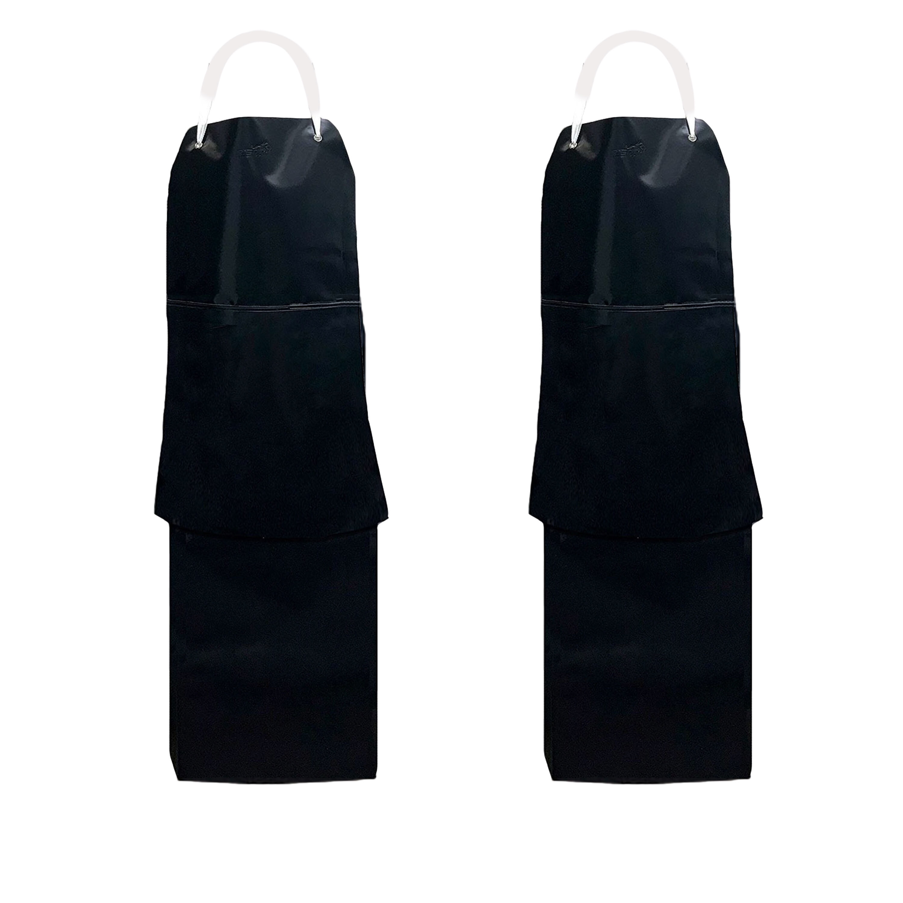 Delantal de piel de PVC negra de doble capa, resistente a químicos y agua de BISON LIFE 33 x 45 pulgadas (paquete de 2) BLKC-HDS-PVC-AP1BK-2