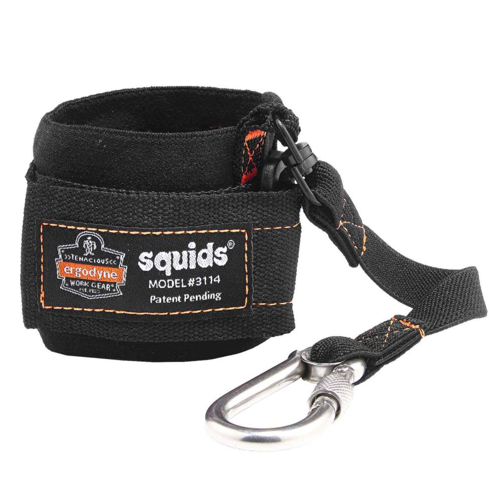 Squids Ergodyne Squids 3114 Pulsera de muñeca para jalar con mosquetón- 3 libras, negro 19056