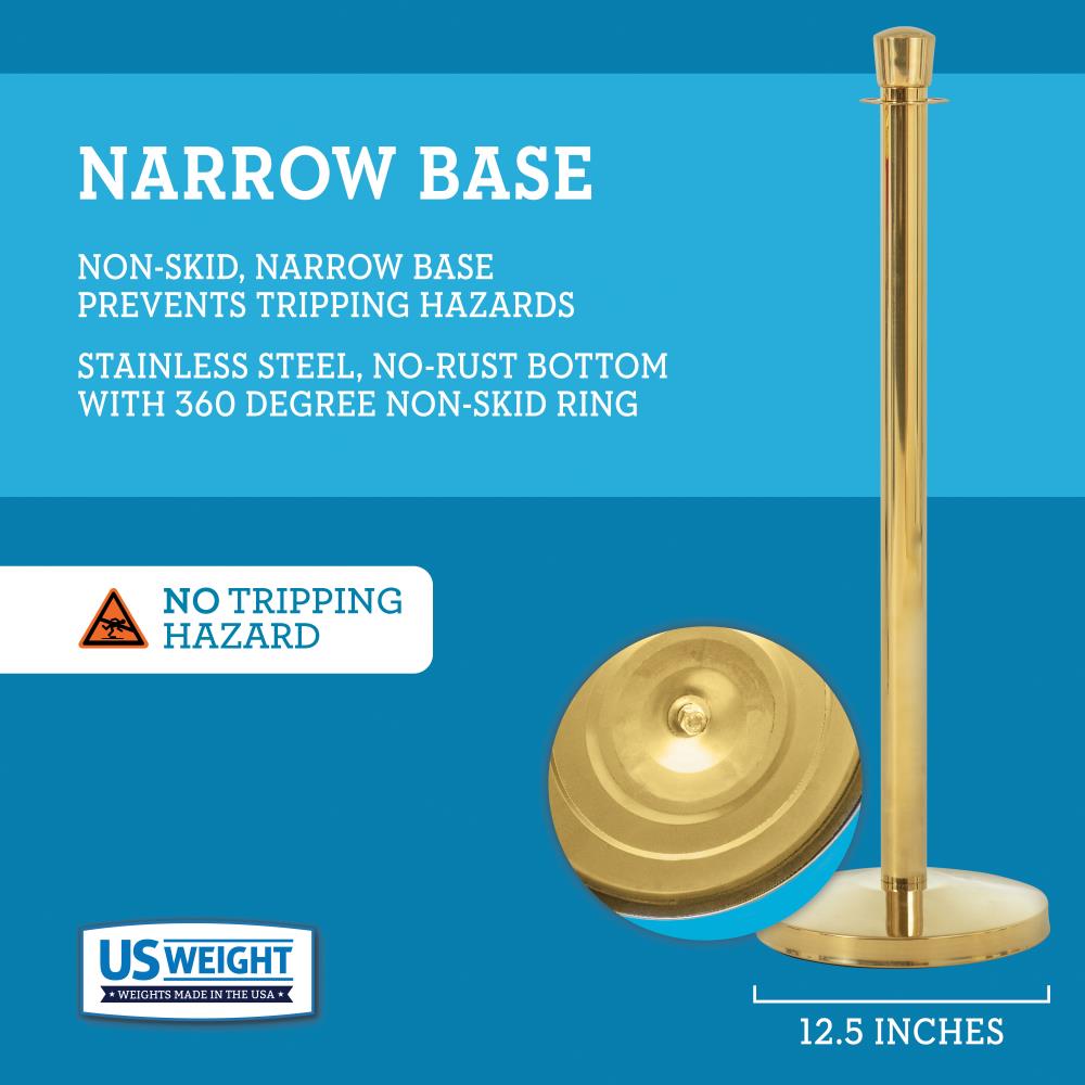 Postes de latón Premier de US Weight con cuerda de terciopelo rojo U2141