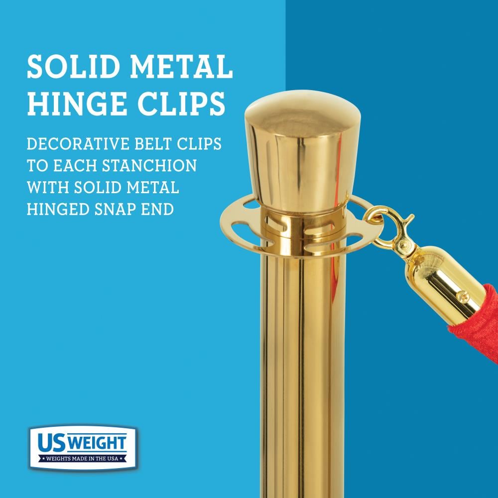 Postes de latón Premier de US Weight con cuerda de terciopelo rojo U2141