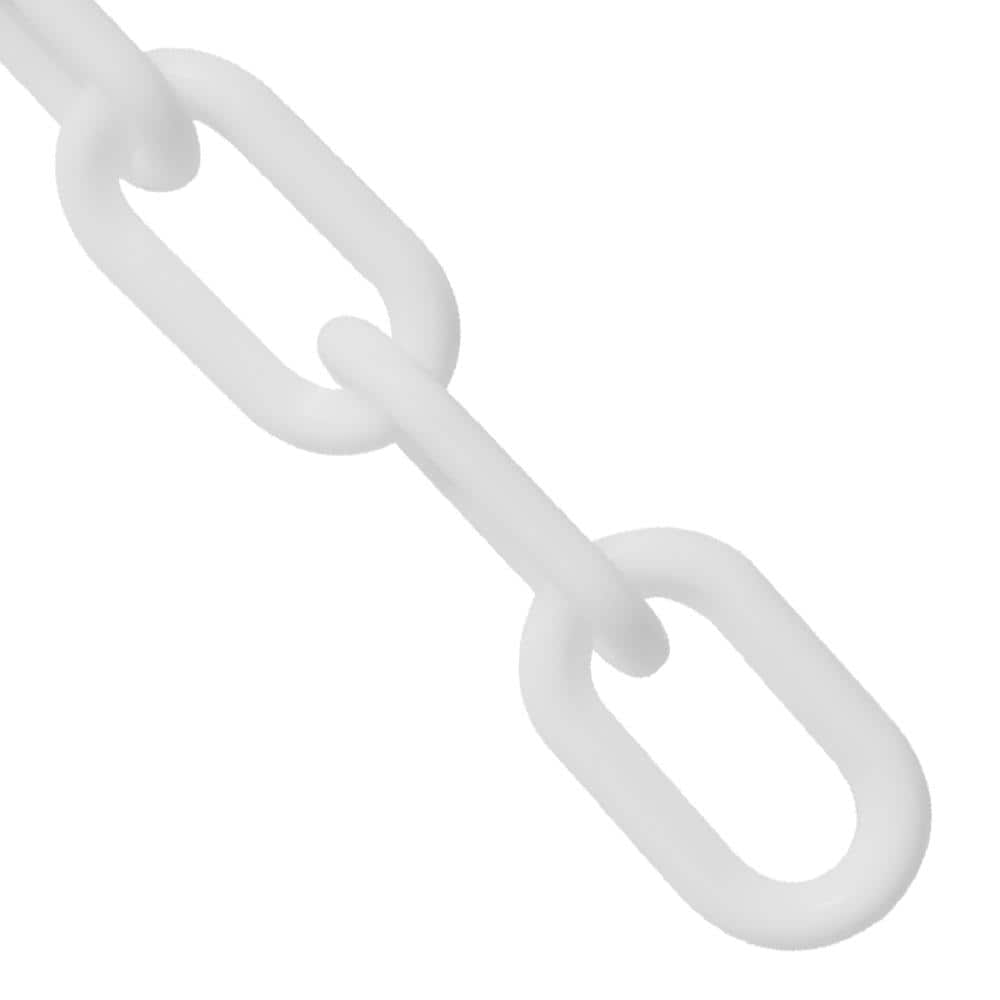 Cadena blanca de plástico de barrera Mr. Chain 2 en (#8, 51 mm) X 50 pies 50001-50