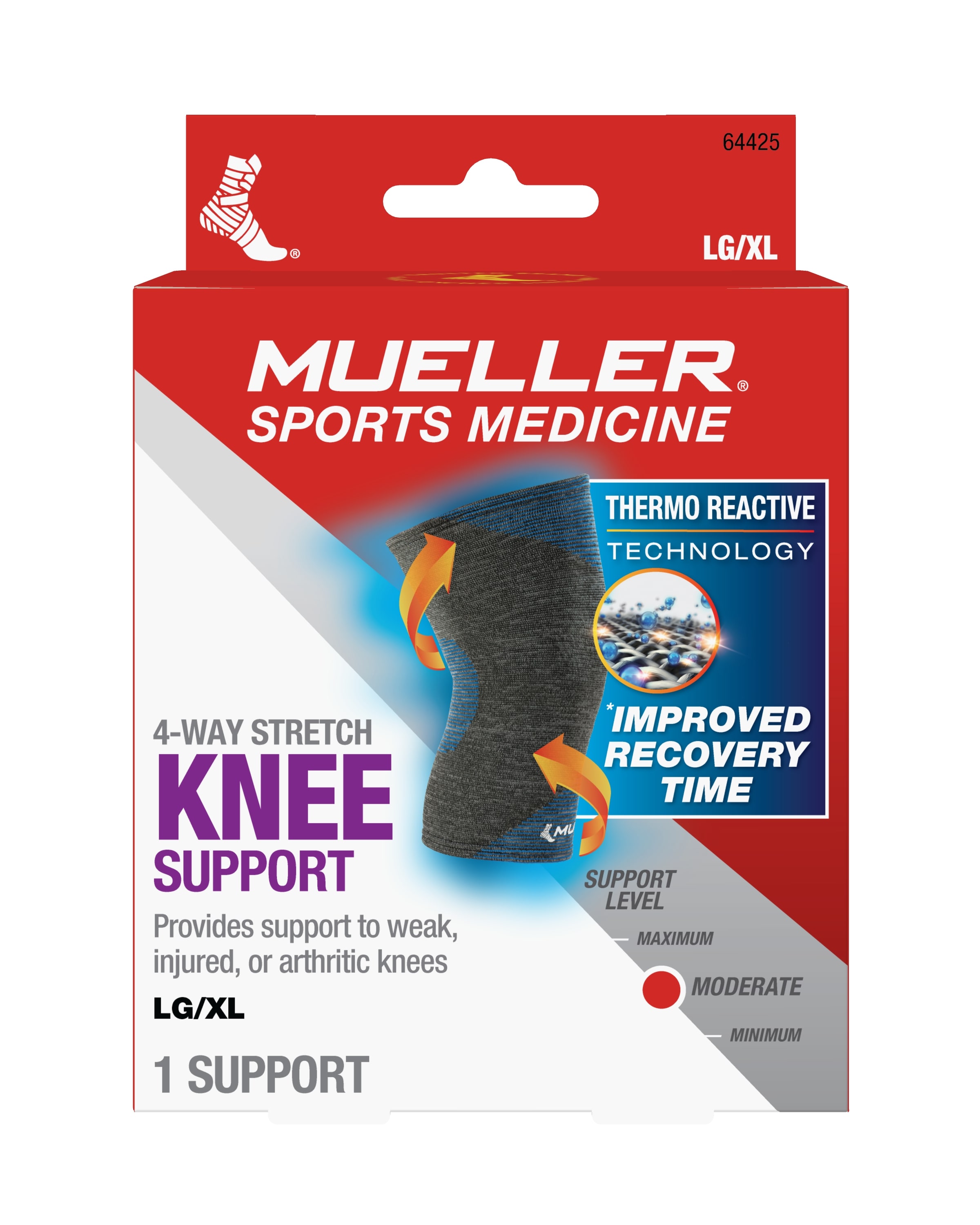 Soporte de compresión Mueller 4 Way Stretch para rodilla T/G GDE/XGD MUE64425 de Mueller Sports Medicine