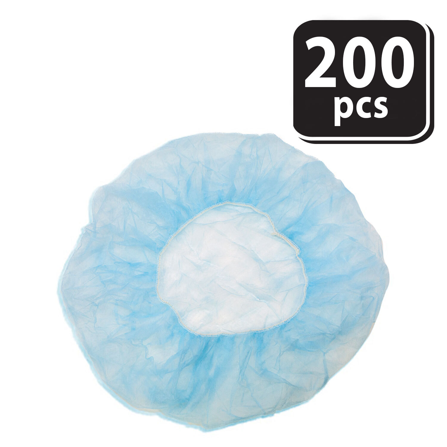 Red de cabello azul BISON LIFE Kleen Chef de 19 pulgadas, Dura Net Spun Bound, Paquete de 200, Antideslizante, Libre de látex, Ajuste para adultos y jóvenes SH-MS-19ORC-10BL-200.