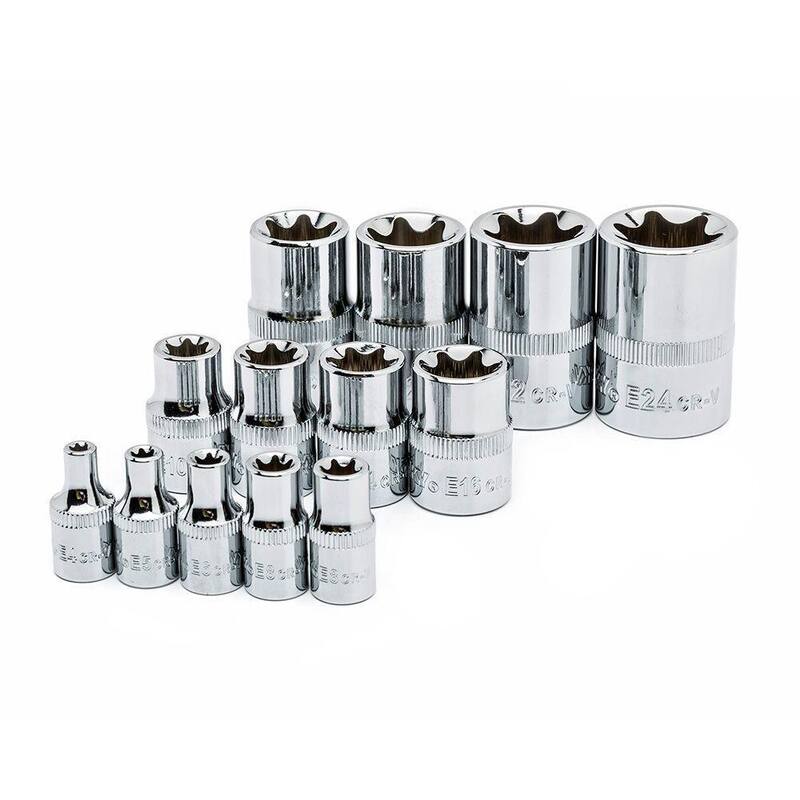 Juego de dados E-Torx para Husky de 1/4 pulg., 3/8 pulg., 1/2 pulg. (13 piezas) - HETX13PC-02