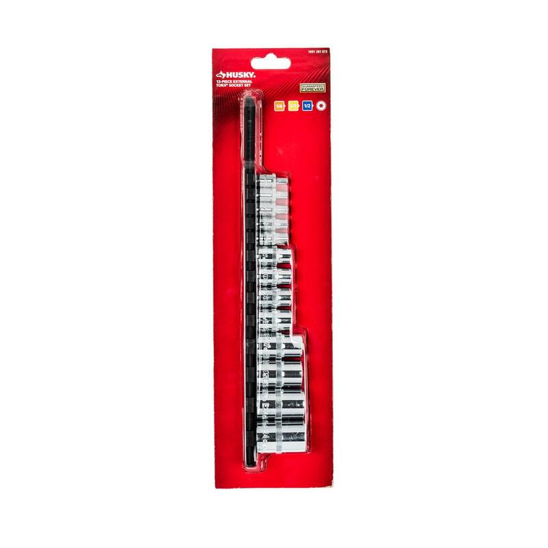 Juego de dados E-Torx para Husky de 1/4 pulg., 3/8 pulg., 1/2 pulg. (13 piezas) - HETX13PC-02