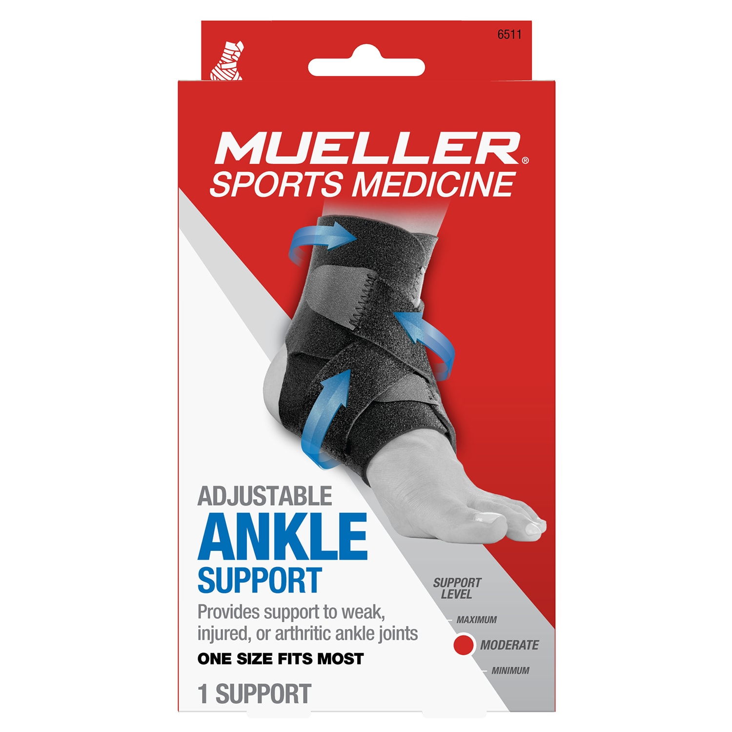 Soporte ajustable para tobillo Mueller 1 pieza 65111 de Mueller Sports Medicine