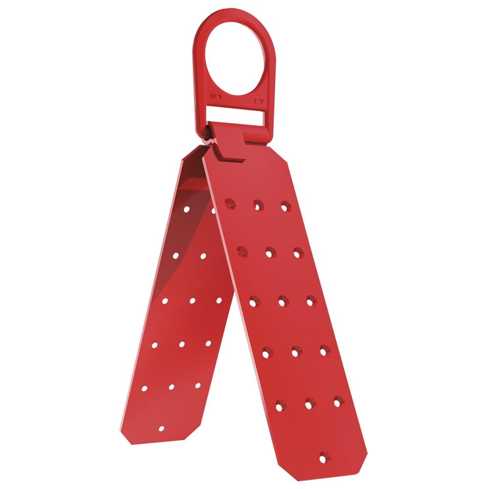 Soporte de anclaje temporal de techo de acero reutilizable PeakWorks, rojo V8229100