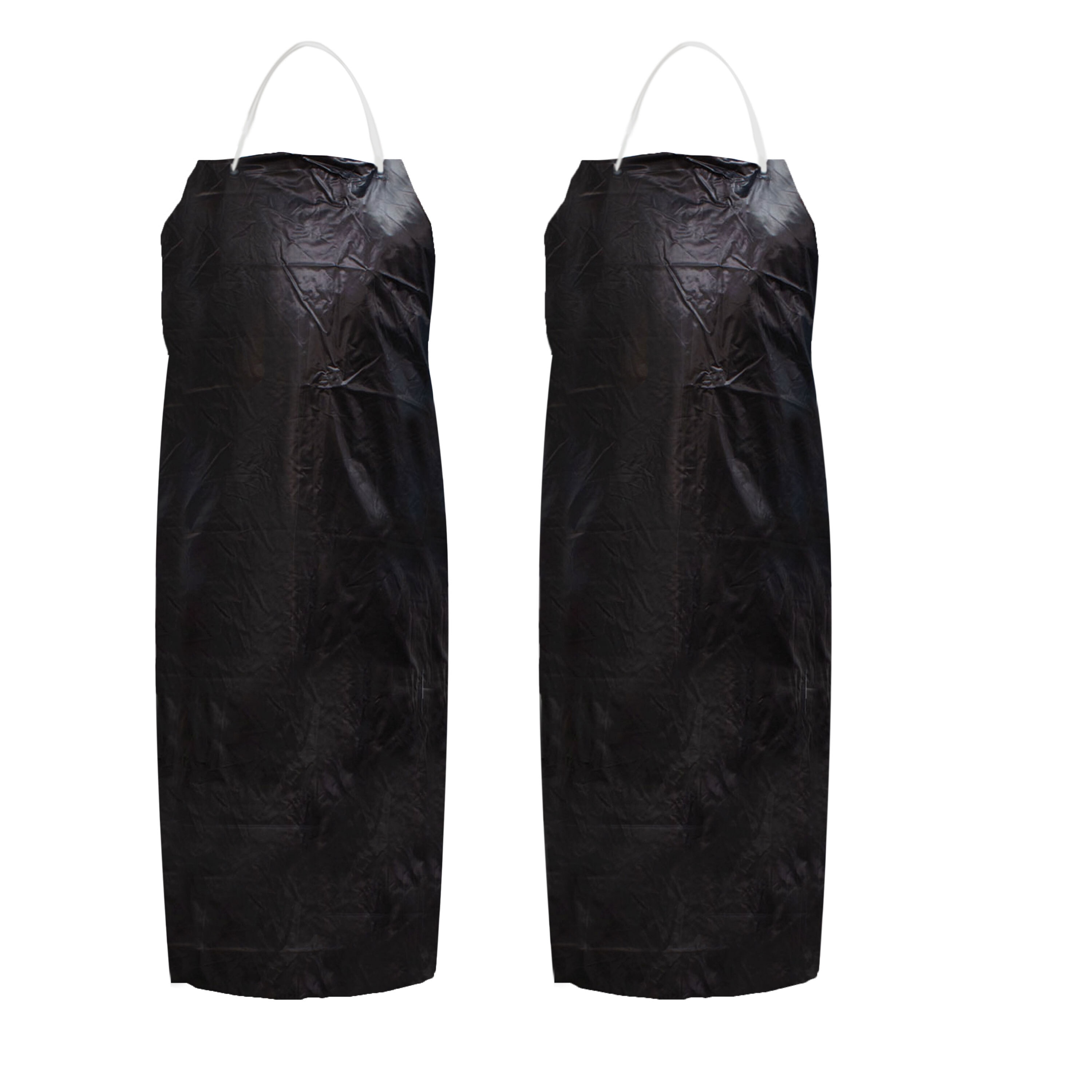 Delantal de PVC negro impermeable BISON LIFE 43.3" X 34", resistente al aceite y productos químicos, correa de cuello ajustable (paquete de 2) BLSH-ES-PVC-AP2B-2