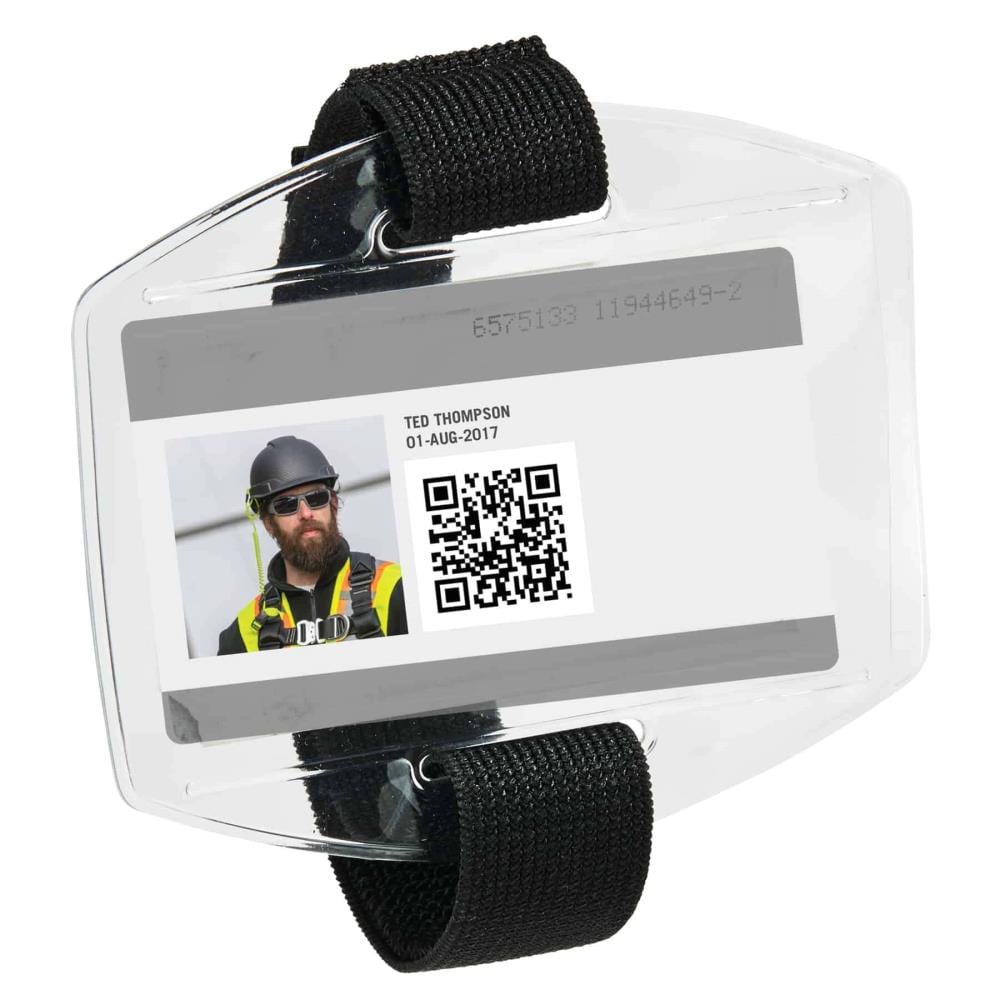 Porta credencial/badge para brazo de vinilo Squids 3386 de Ergodyne, en negro 19950