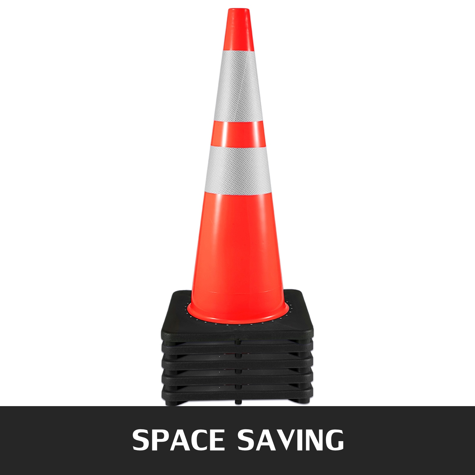 Cono de seguridad vial naranja de 36 pulgadas, paquete de 6 - VEVOR 36INHDBJMLZ6PCS01V0
