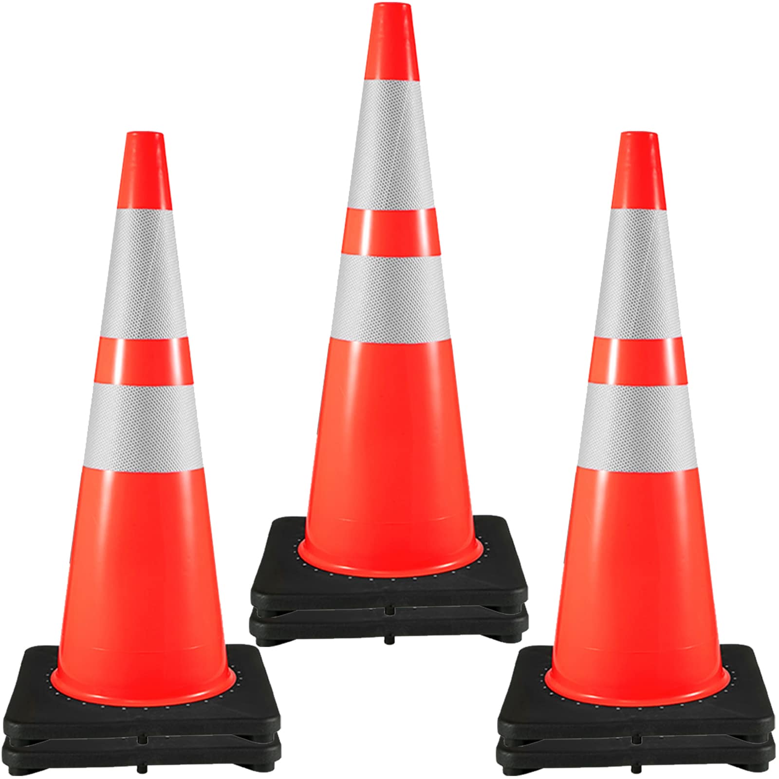 Cono de seguridad vial naranja de 36 pulgadas, paquete de 6 - VEVOR 36INHDBJMLZ6PCS01V0