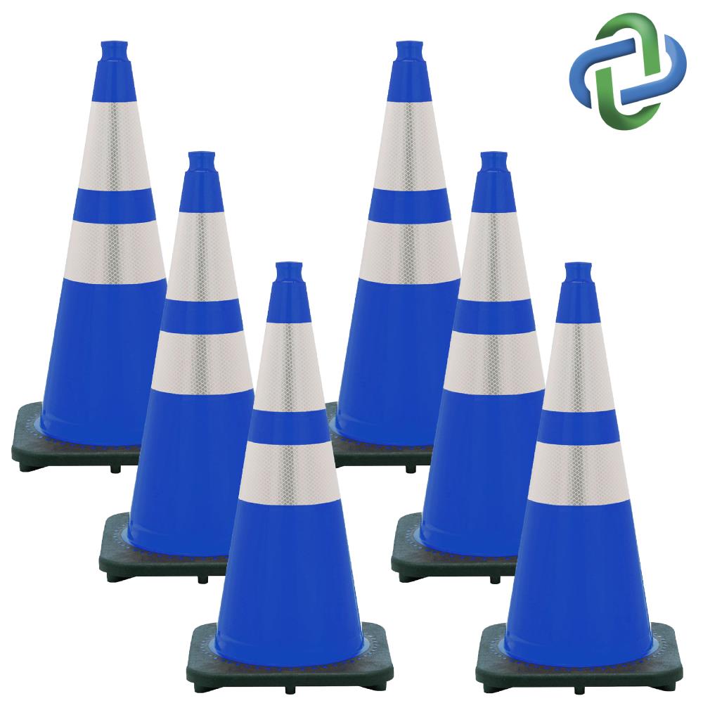 Cono de tráfico azul de 28 pulgadas Mr. Chain 6-Pack 97578-6