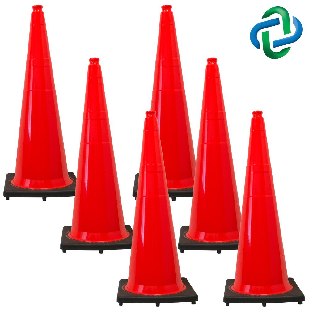 Cono de tráfico naranja de 28 pulgadas, paquete de 6 unidades de Mr. Chain 97513-6