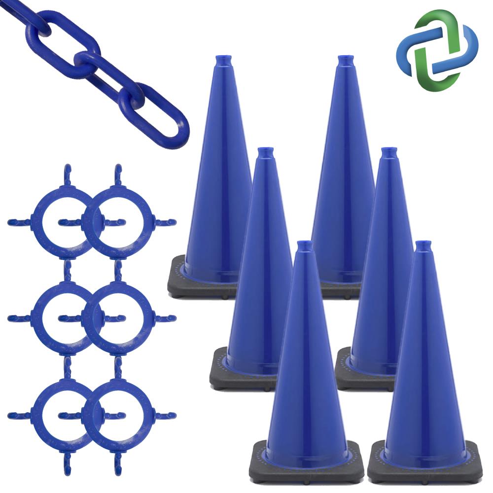 Cono de tráfico azul de 28 pulgadas Mr. Chain 93226-6