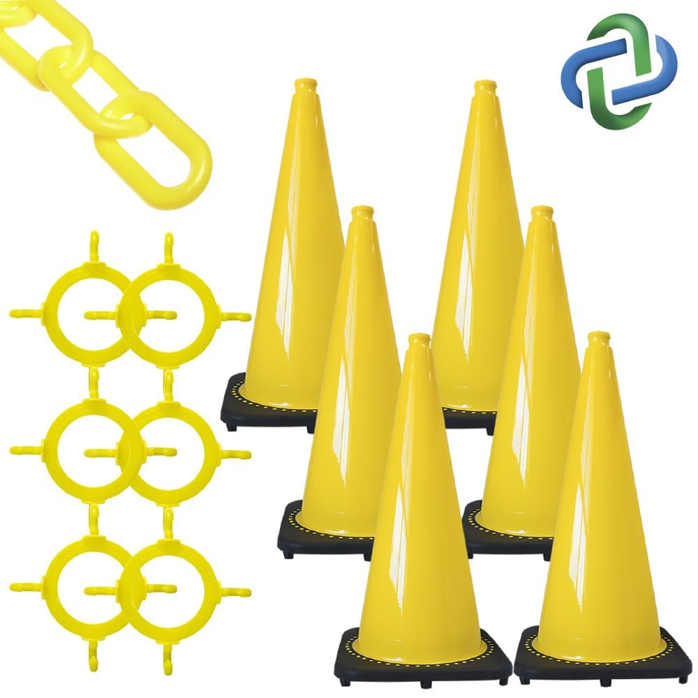 Cono de tráfico amarillo de 28 pulgadas Mr. Chain 93202-6