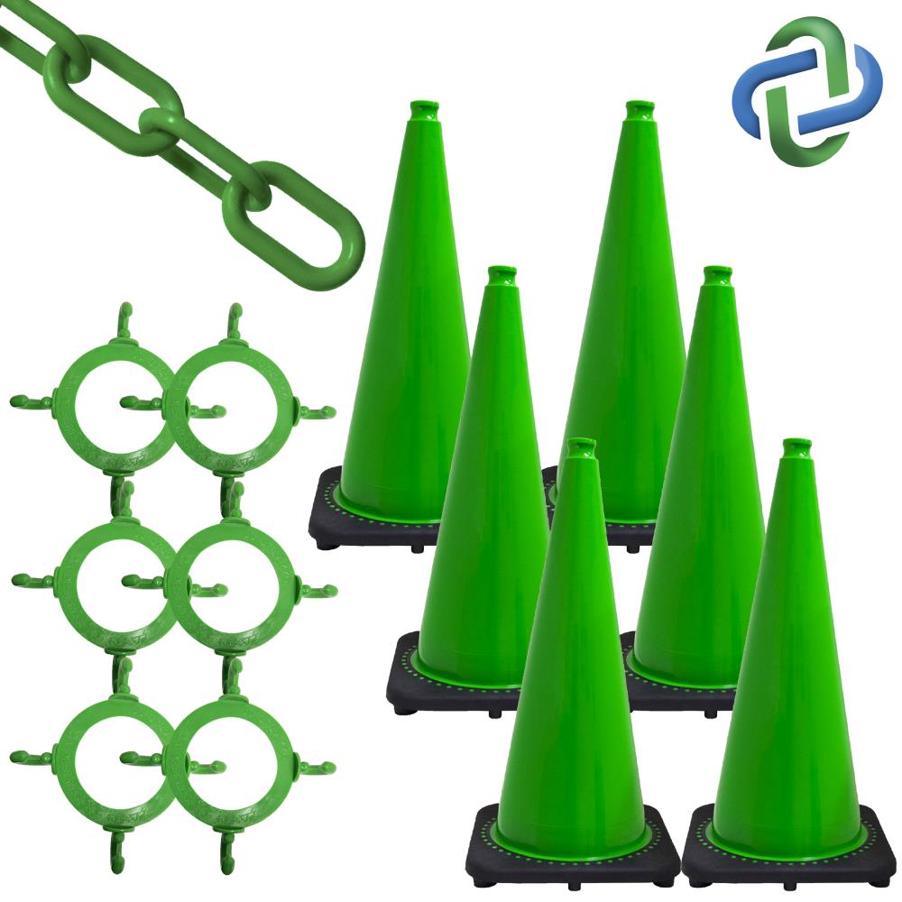 Cono de tráfico verde de 28 pulgadas Mr. Chain 93204-6