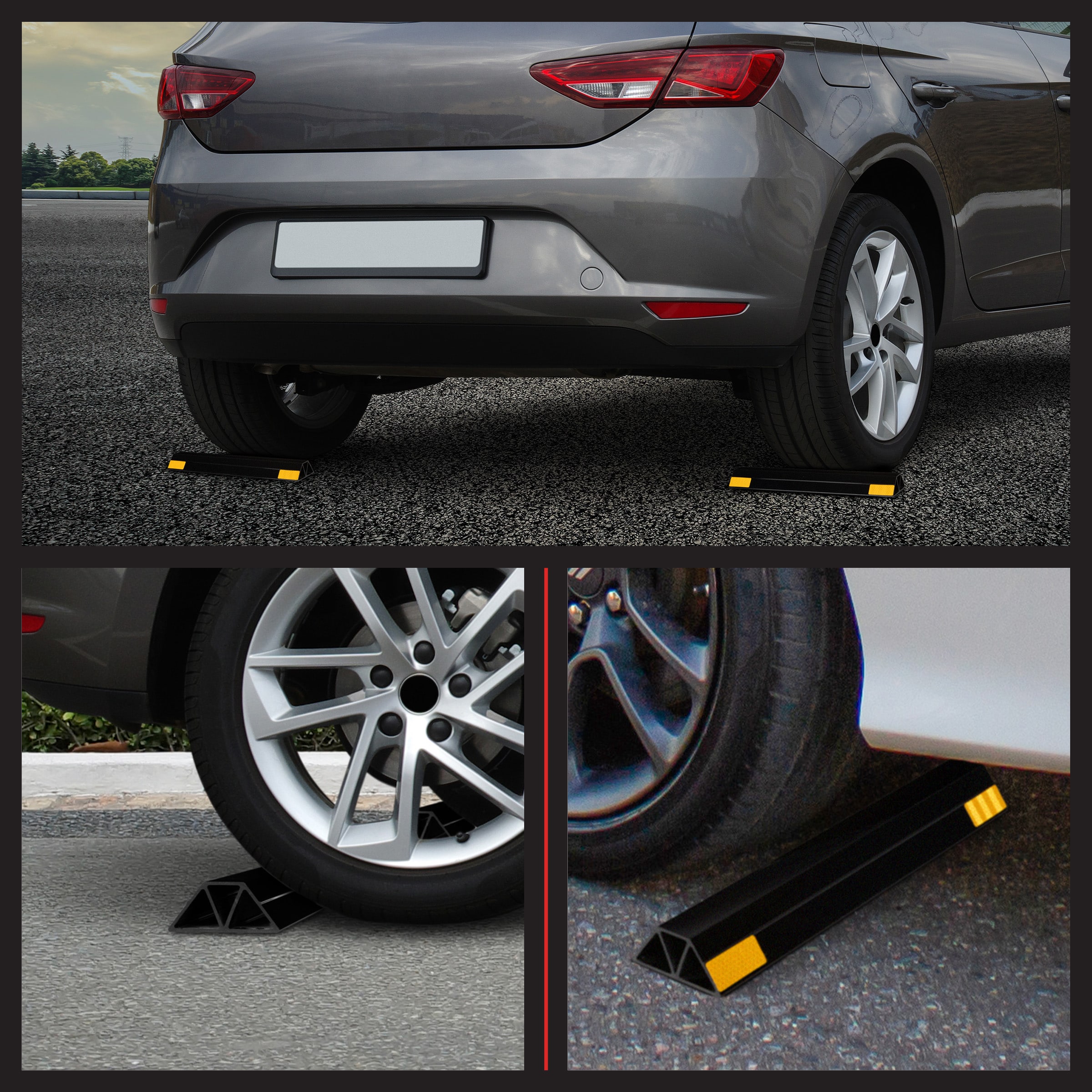 Señal de seguridad vial negra de 1.8 pulgadas Stalwart 75-CAR2018