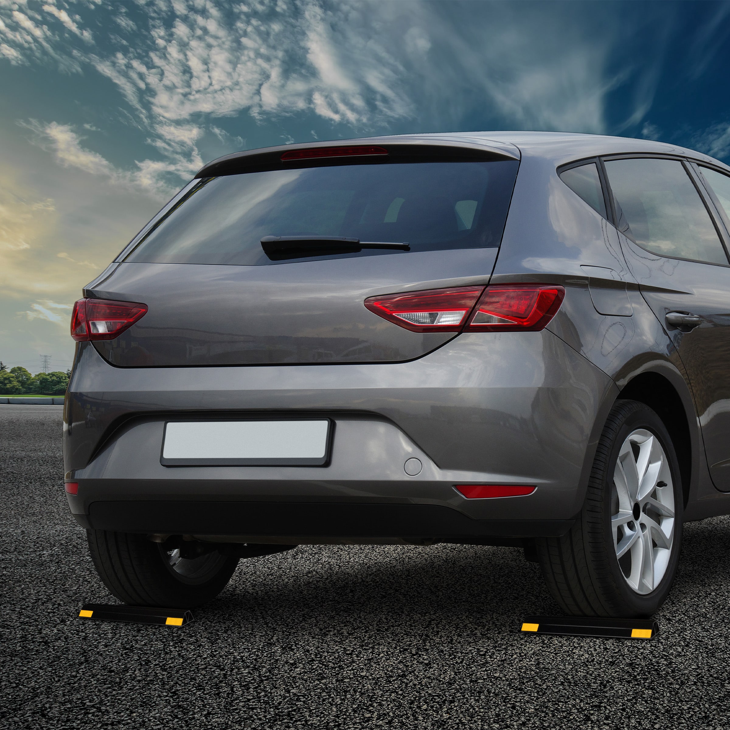 Señal de seguridad vial negra de 1.8 pulgadas Stalwart 75-CAR2018