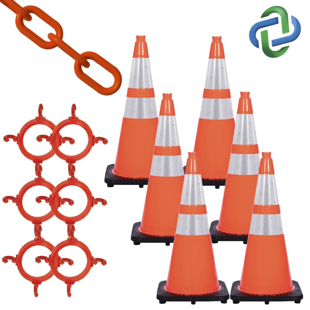Cono de tráfico naranja Mr. Chain de 28 pulgadas 93280-6