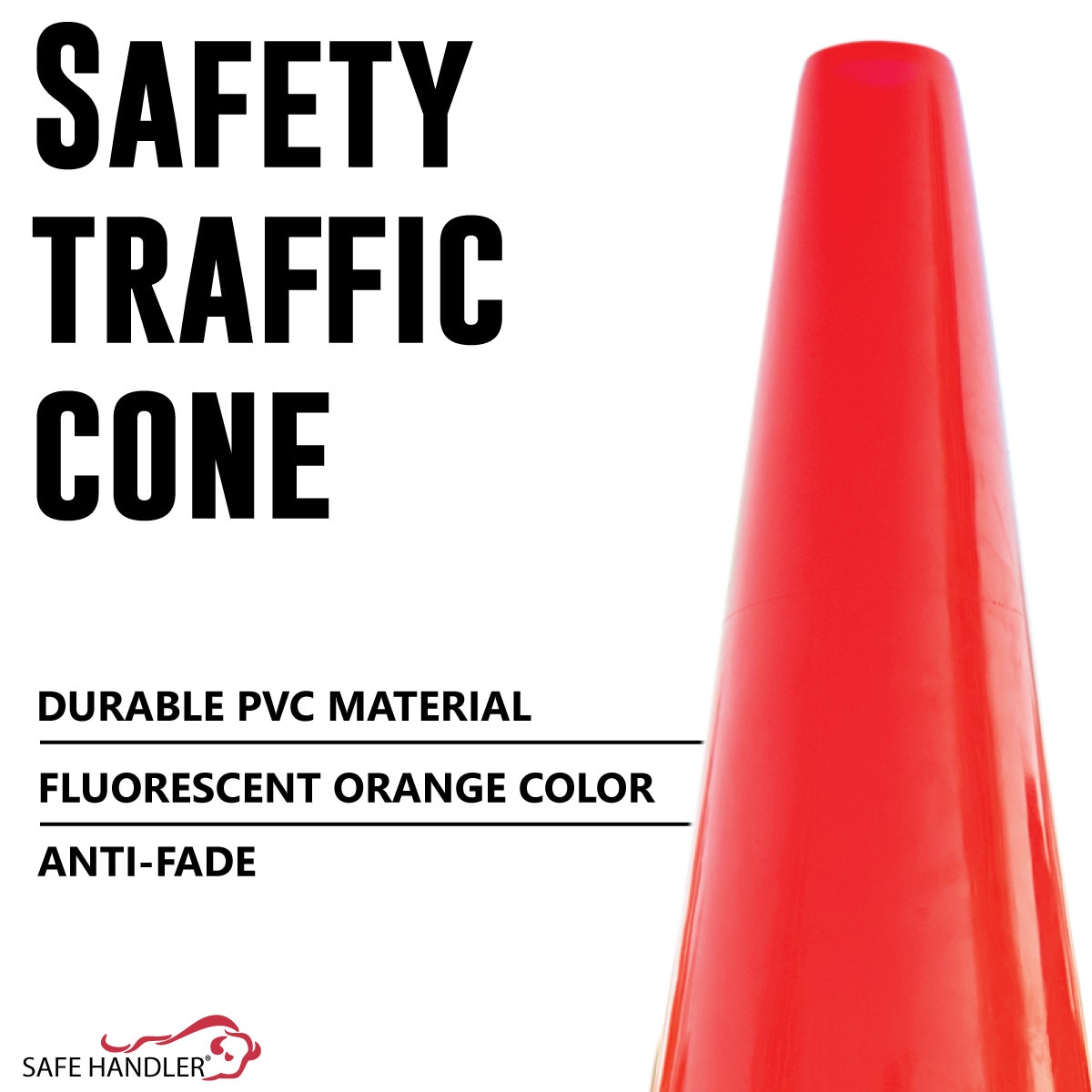Cono de seguridad vial naranja BISON LIFE 6-Pack de 28 pulgadas BLSH-28CONE-O-6