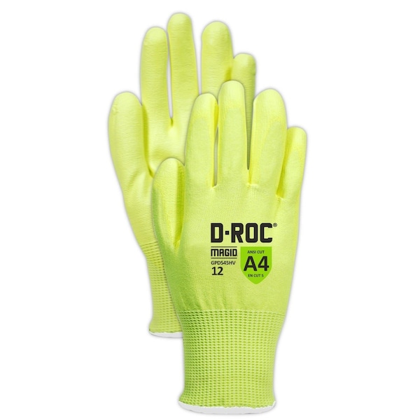 Guantes recubiertos Magid, amarillo de alta visibilidad - GPD545HV-12