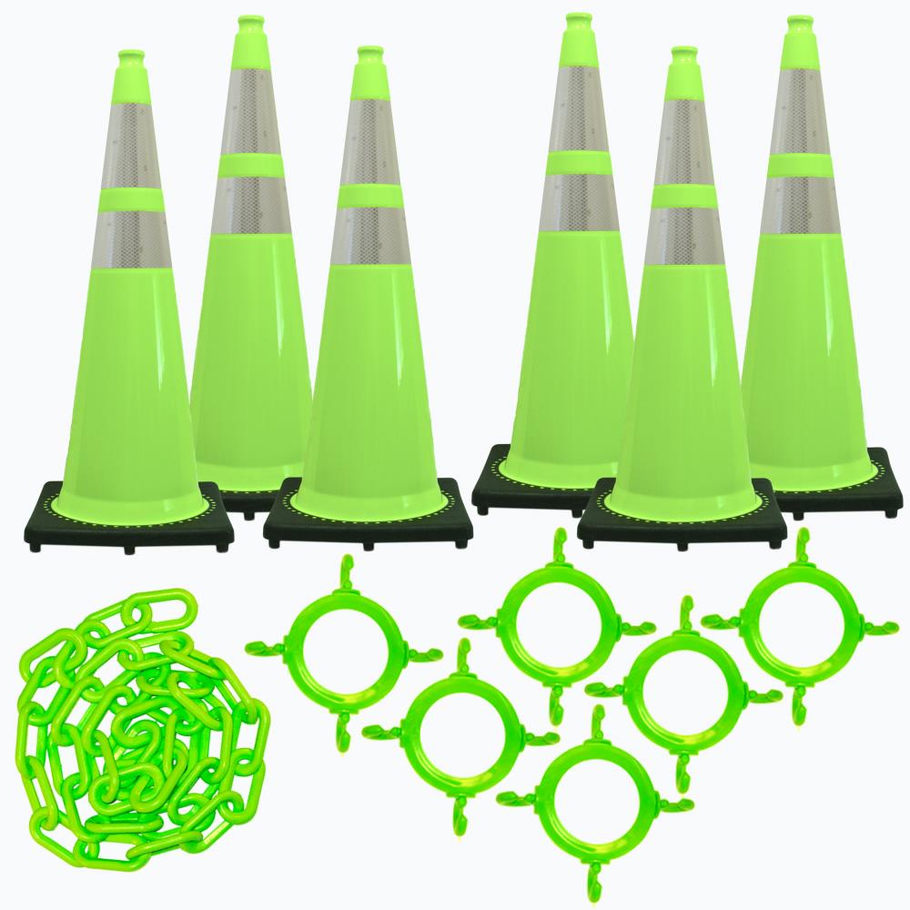 Cono de tráfico verde de 36 pulgadas Mr. Chain 97277-6