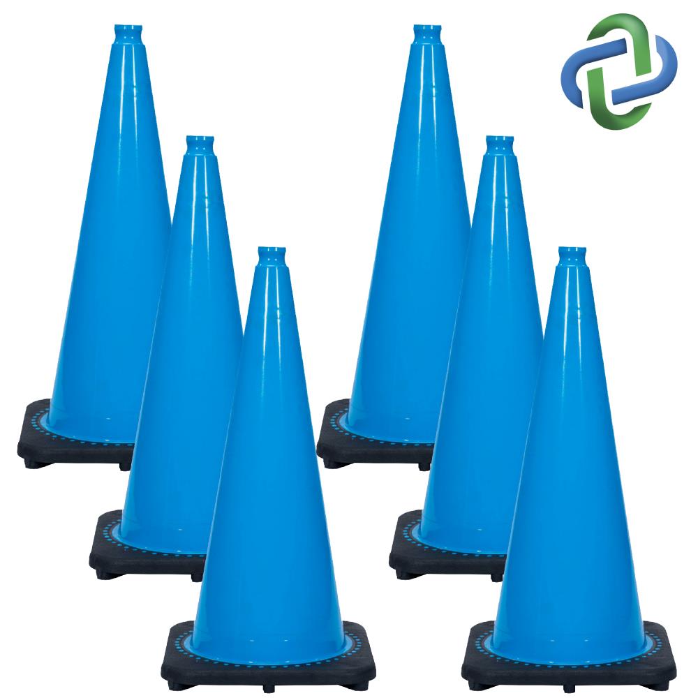 Cono de tráfico azul de 28 pulgadas 6-pack Mr. Chain 97524-6