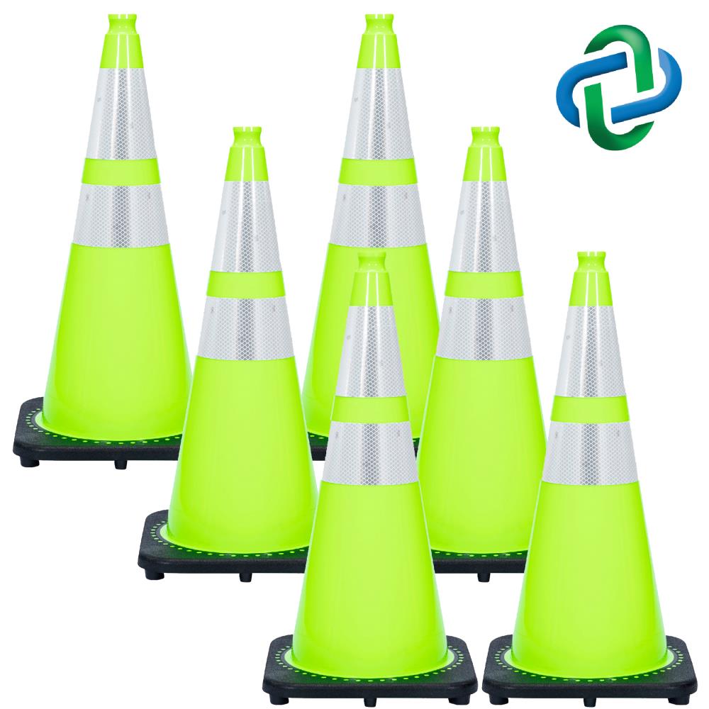 Señor Cadena 6-Pack 28 Pulgadas Cono de tráfico verde 97577-6