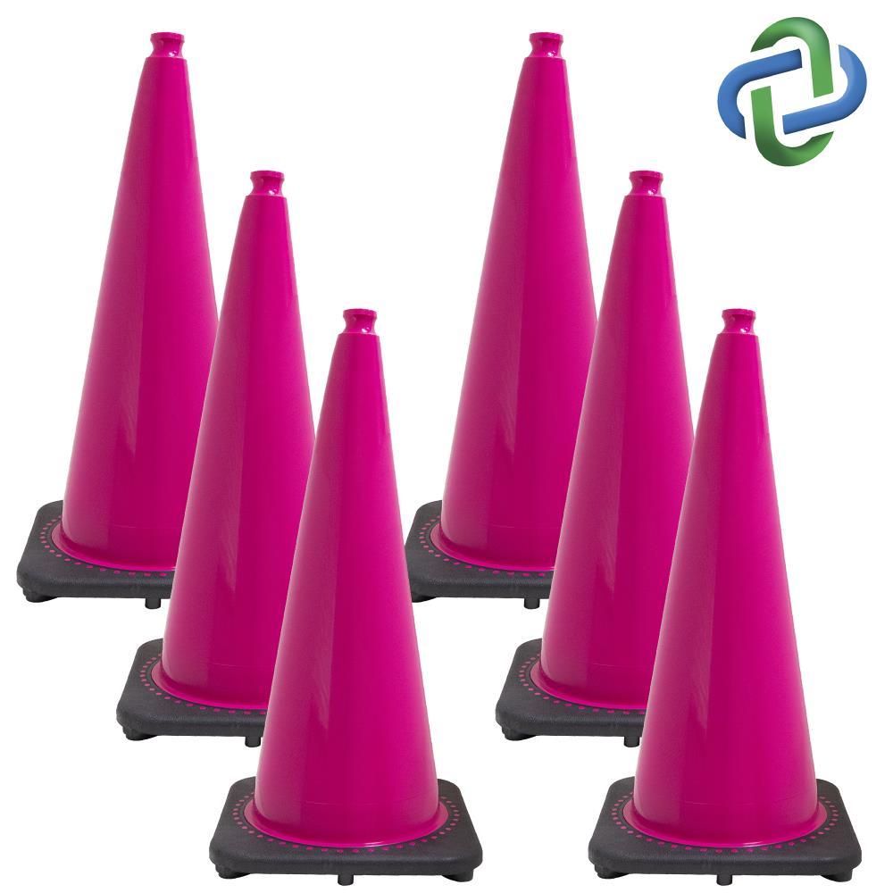 Conjunto de 6 conos de seguridad vial rosas de 28 pulgadas Mr. Chain 97525-6