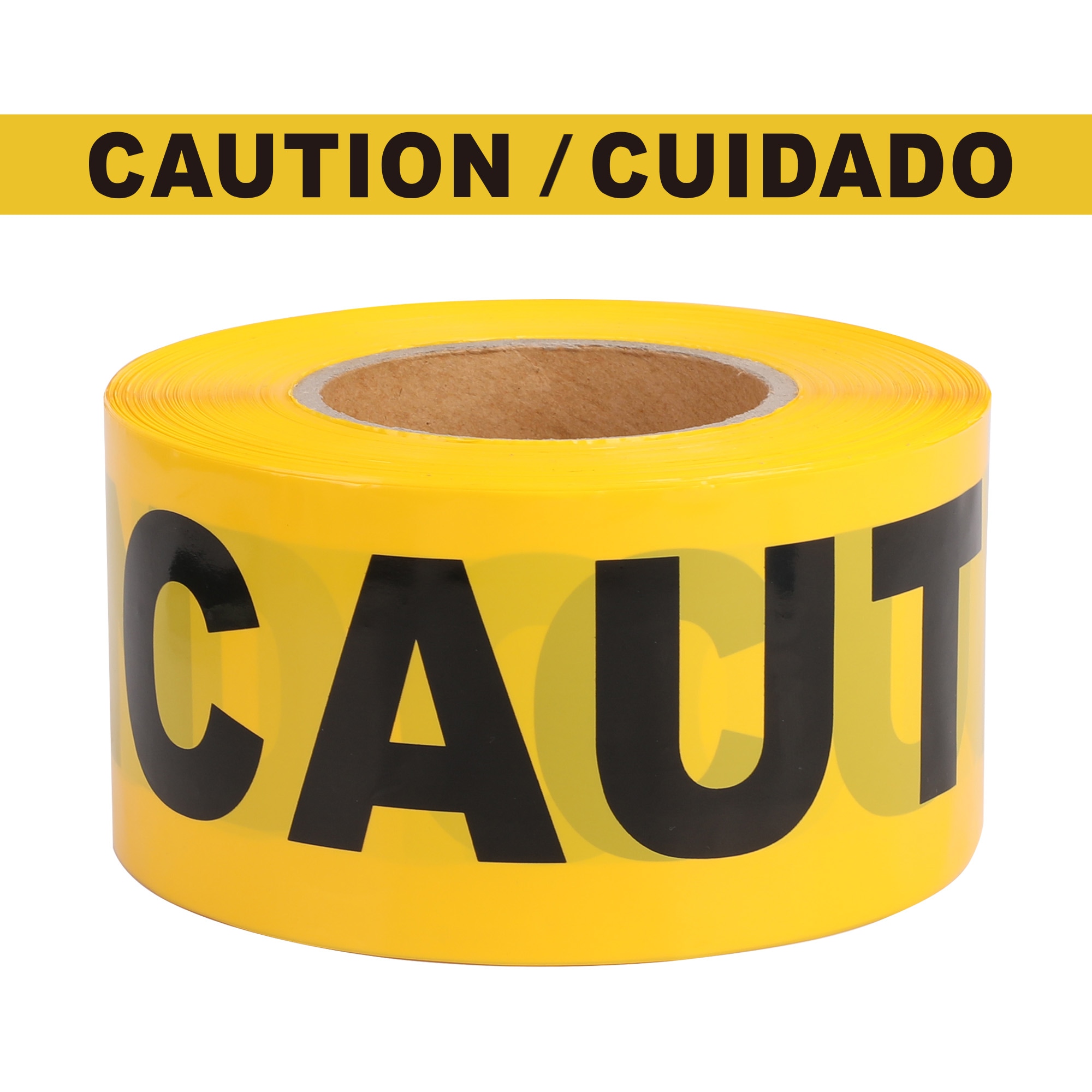 Cinta de seguridad de polietileno amarilla de precaución de 3 pulgadas de ancho x 1000 pies de largo Project Source ST158668