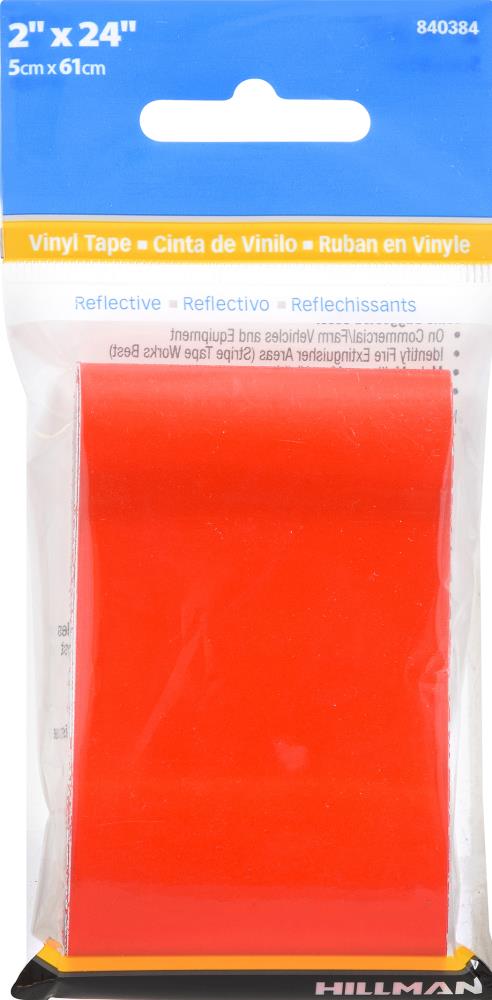Cinta de Vinilo Reflectante Rojo para Seguridad Hillman de 2 pulgadas de ancho por 2 pies de largo 840384