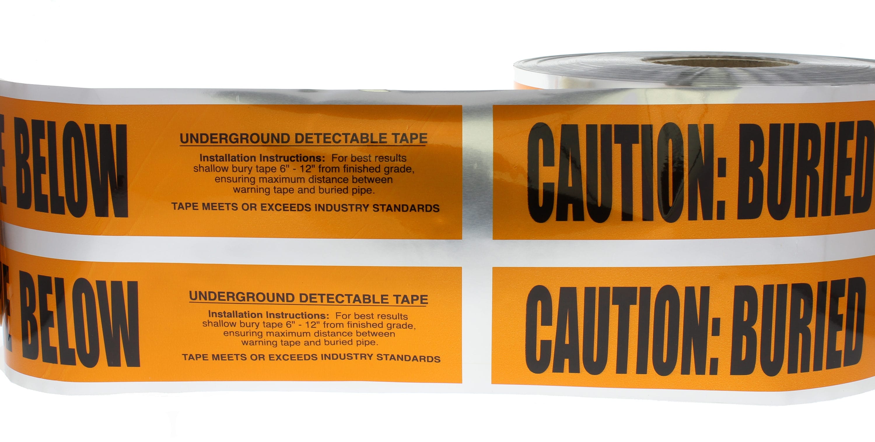 Cinta de seguridad de polietileno naranja de precaución IDEAL de 6 pulgadas x 1000 pies 42-252