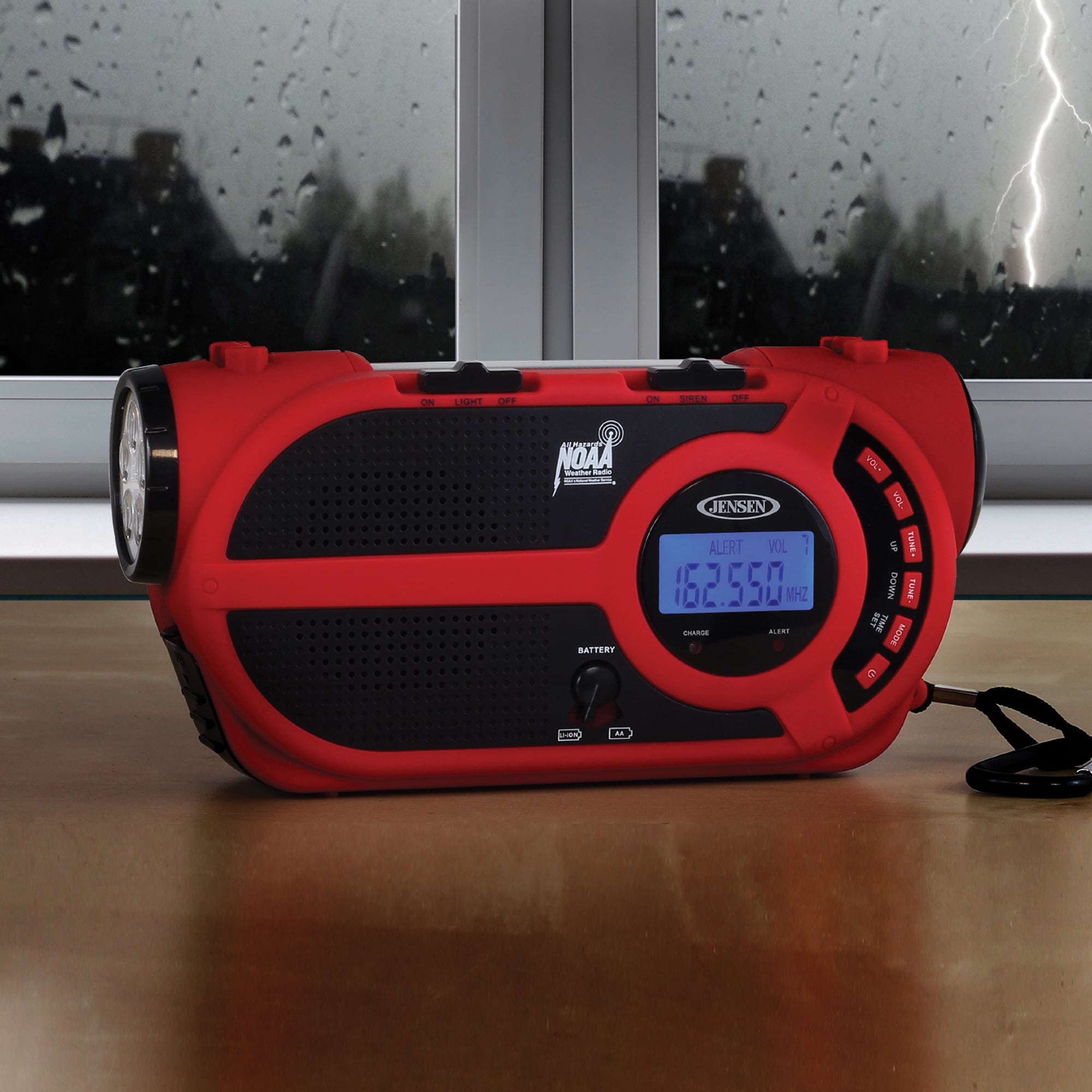 Radio meteorológica AM/FM Jensen con reloj JENJEP650