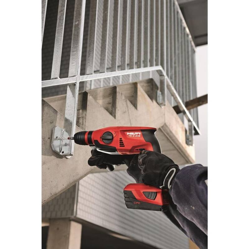 Hilti TE 2A Kit de martillo giratorio compacto inalámbrico de 5/8 pulgadas con batería de litio de 22 voltios SDS-Plus - 3490196