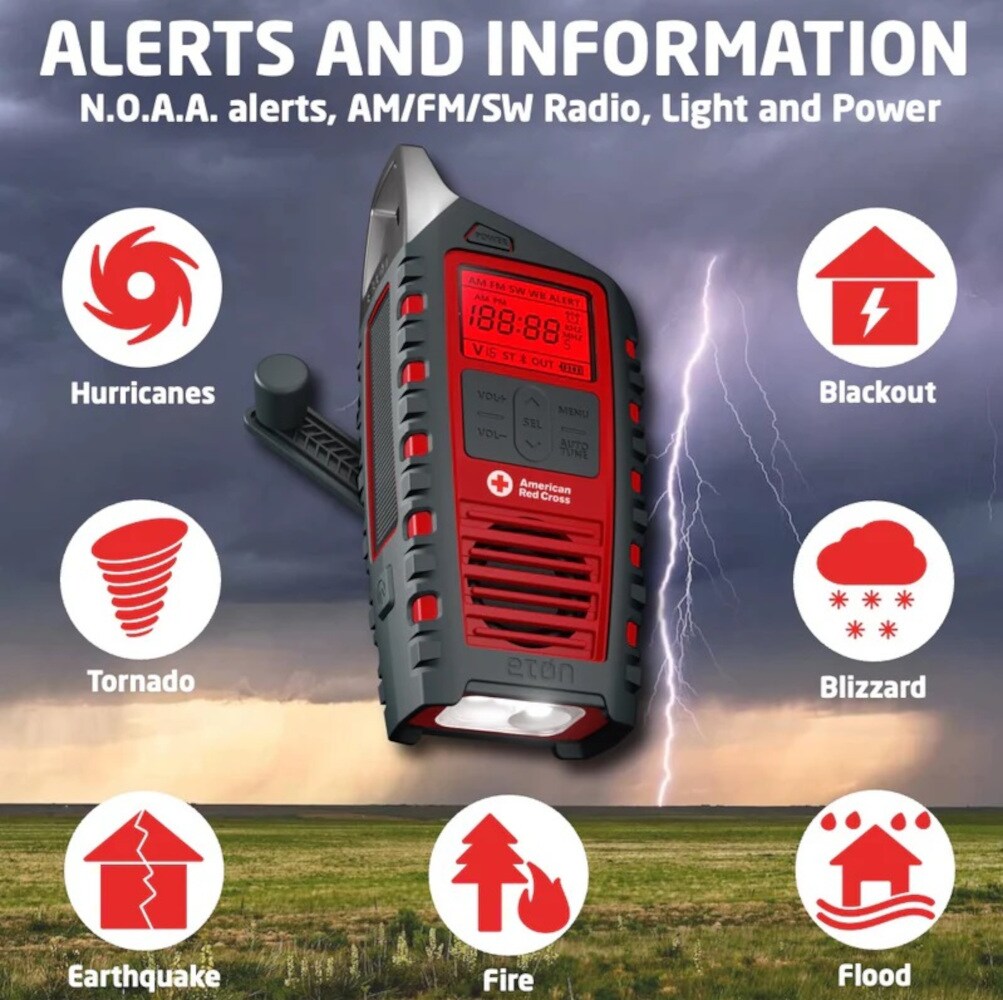 Radio meteorológica AM/FM con reloj Eton ARCODYSSEY.