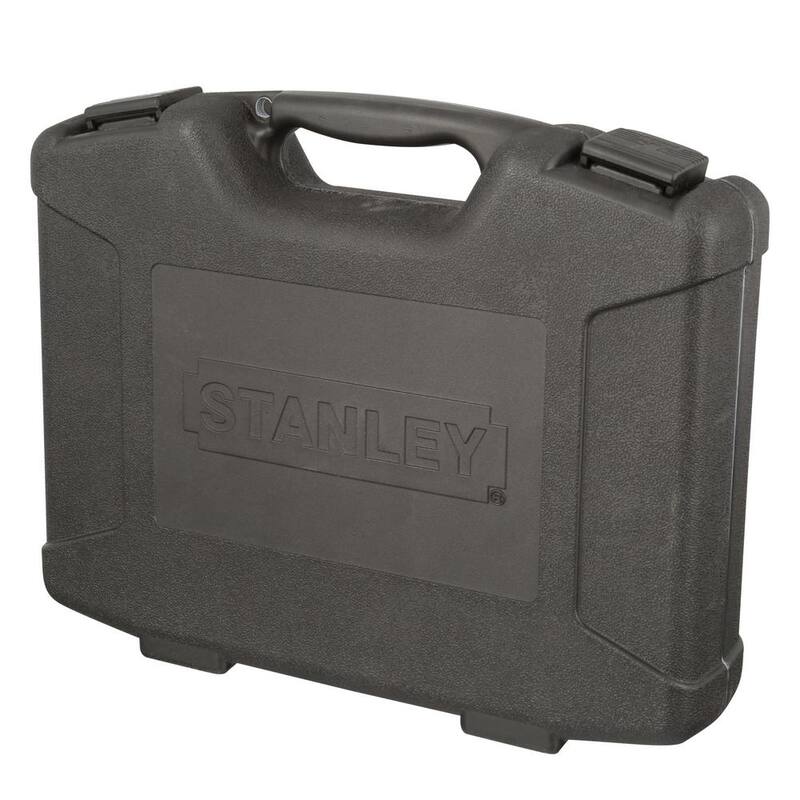 Juego de herramientas para mecánicos Stanley de 1/4 pulg. y 3/8 pulg. de accionamiento con cromo negro grabado con láser SAE y métrico (99 piezas) - 92-839