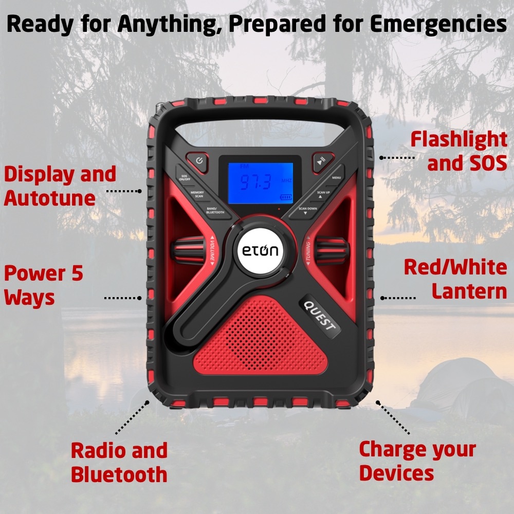 Radio meteorológica AM/FM con reloj Eton NFRX5QUEST