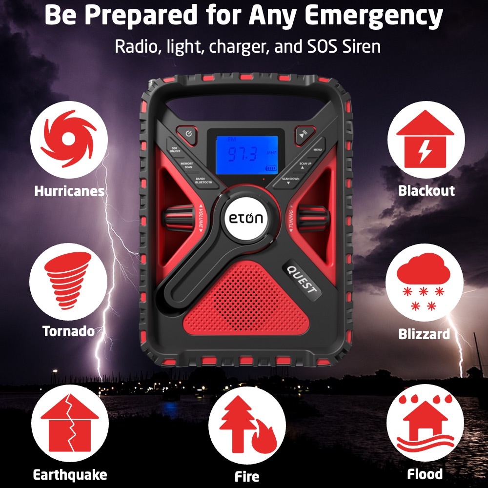 Radio meteorológica AM/FM con reloj Eton NFRX5QUEST