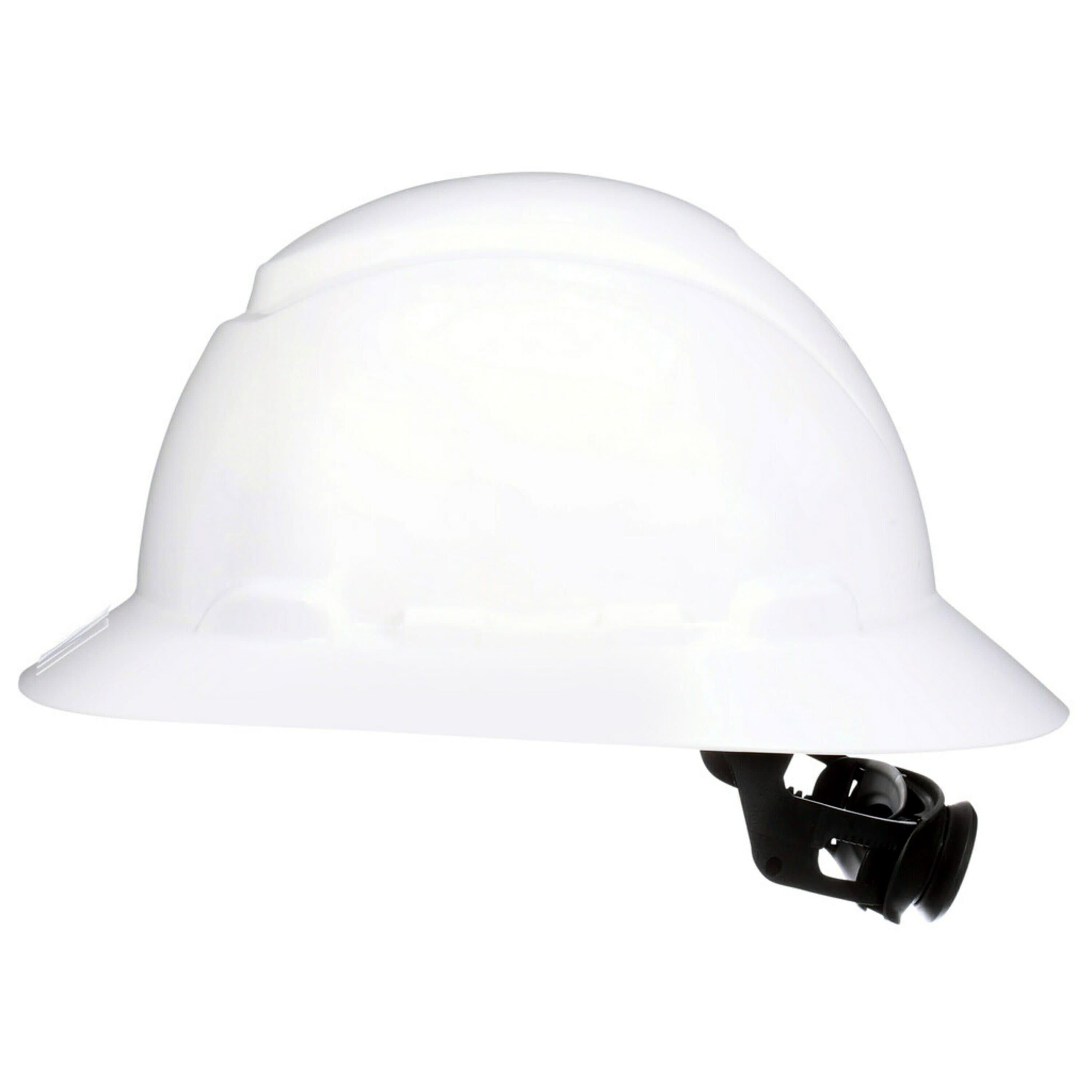 Casco de seguridad blanco 3M con ajuste rápido de ratchet y borde completo