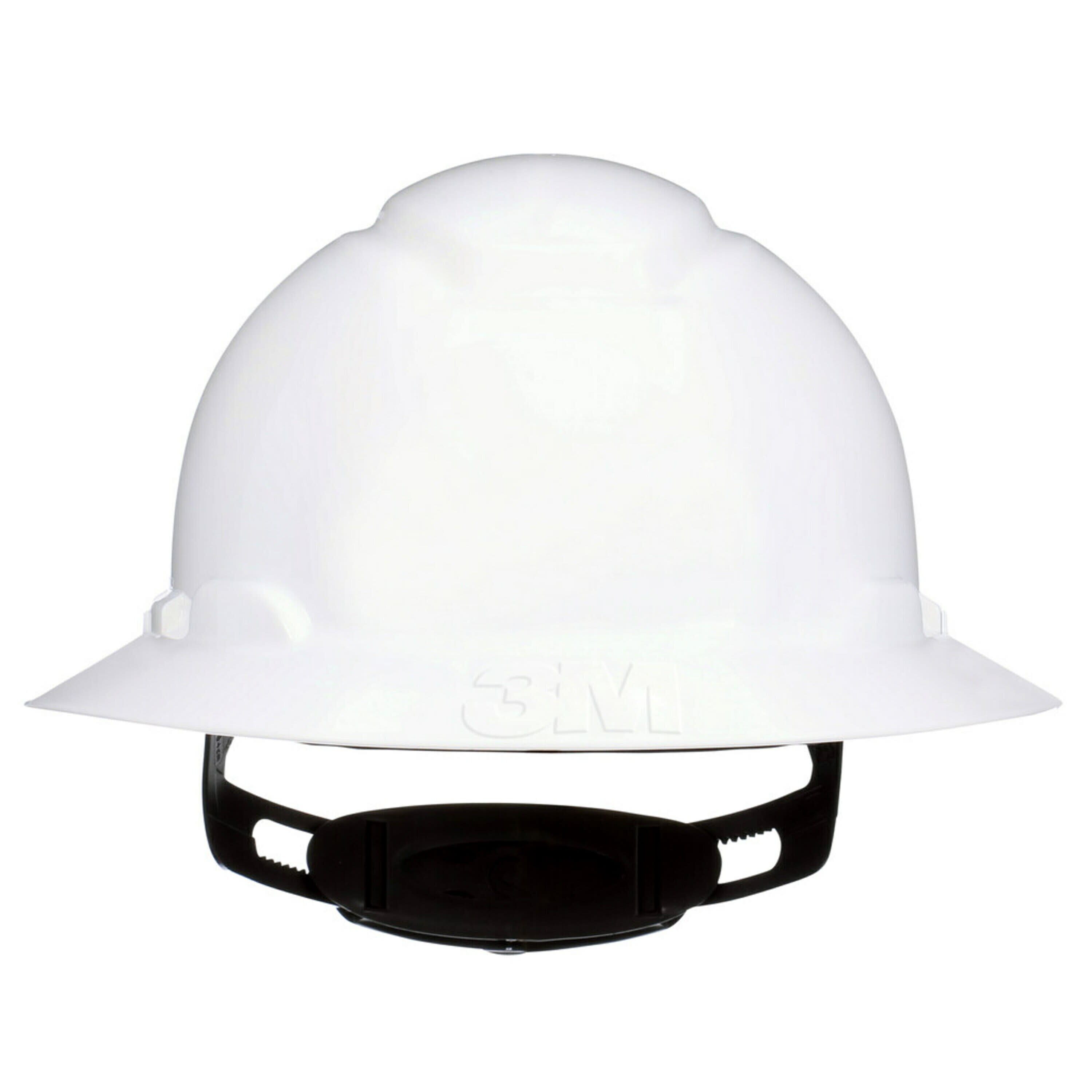 Casco de seguridad blanco 3M con ajuste rápido de ratchet y borde completo